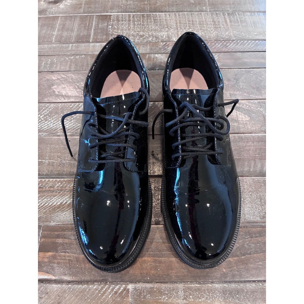 Bates E22141 High Gloss Oxford Dress Shoes Black Mens 13 Medium Uniform Formal